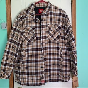 NWT Dickies Plaid Oversized Snap Front Jacket